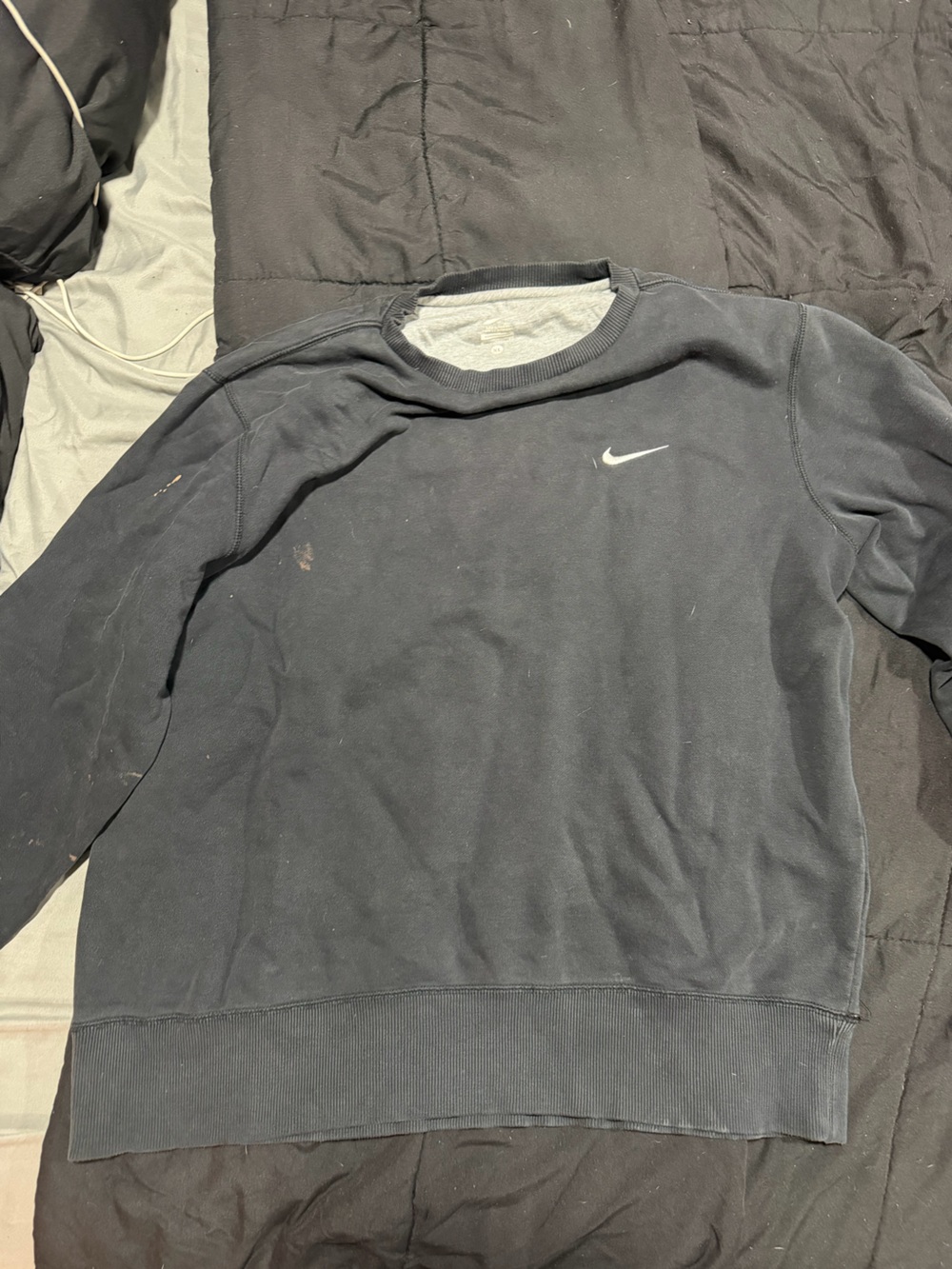 Nike Black Crewneck Sweatshirt with White Swoosh